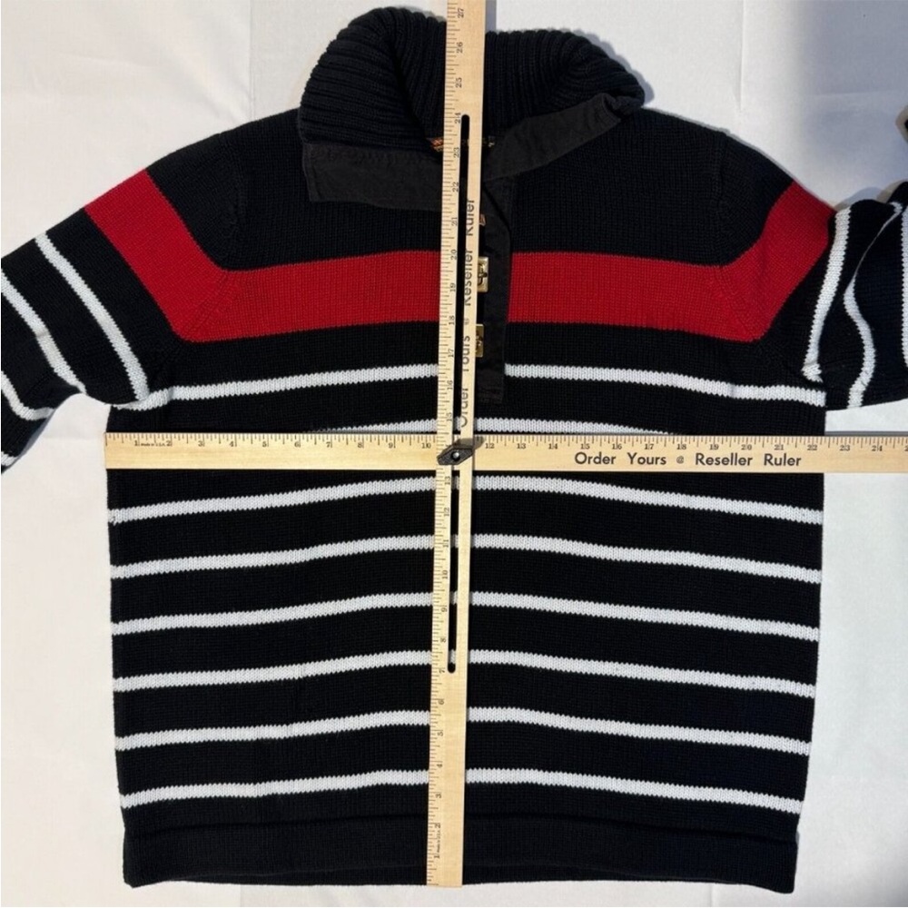 Lauren Ralph Lauren Black and Red Knit Striped Sweater Size 1X - Picture 7 of 8